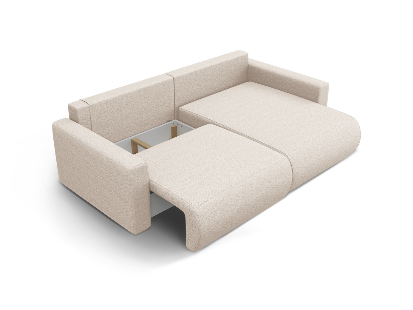 Cosmopolitan Design vendbar hjørnesovesofa med oppbevaring, "Belfast", 3-seter, 240 × 149 × 84 cm, Heritage, svarte plastben