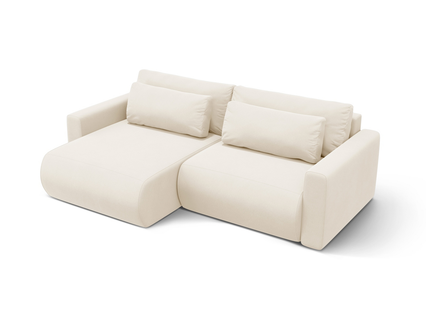 Cosmopolitan Design vendbar fløyelshjørnesovesofa med oppbevaring, "Belfast", 3-seter, 240 × 149 × 84 cm, Magic Velvet, svarte plastben