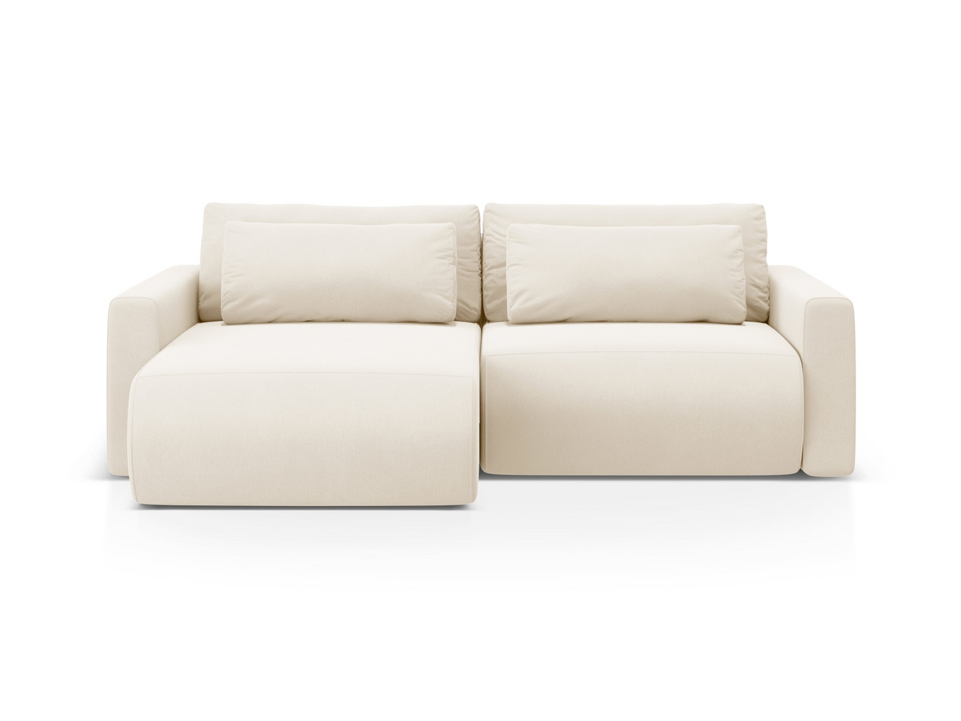 Cosmopolitan Design vendbar fløyelshjørnesovesofa med oppbevaring, "Belfast", 3-seter, 240 × 149 × 84 cm, Magic Velvet, svarte plastben