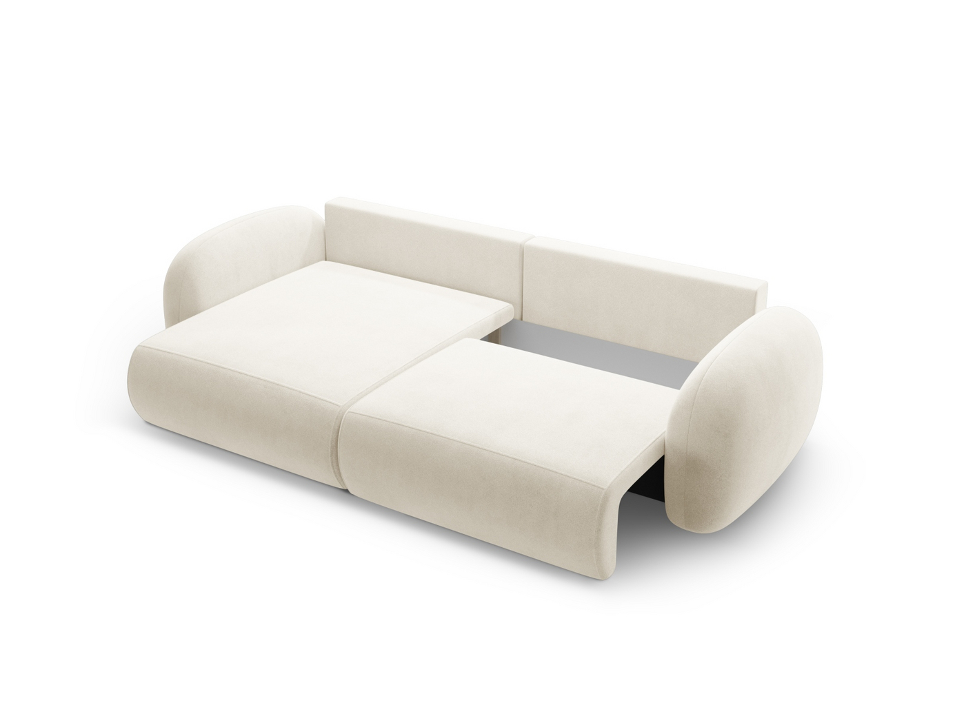 Cosmopolitan Design vendbar fløyelshjørnesovesofa med oppbevaring, "Tonale", 4-seter, 262 × 149 × 88 cm, Magic Velvet, svarte plastben