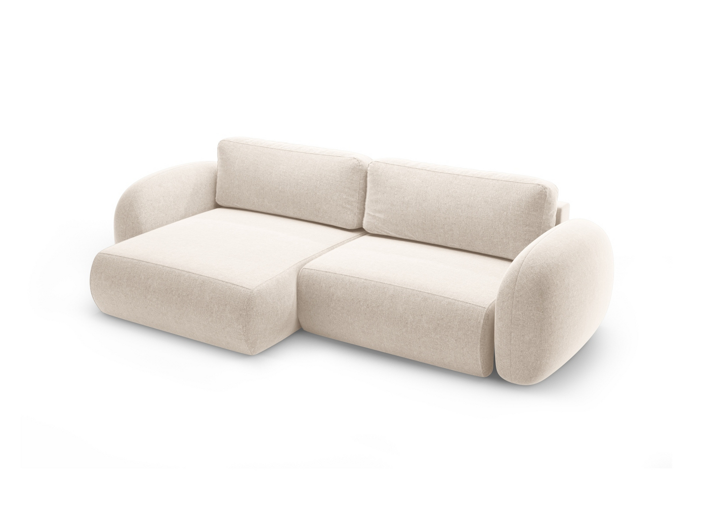 Cosmopolitan Design vendbar hjørnesovesofa med oppbevaring, "Tonale", 4-seter, 262 × 149 × 88 cm, Eden 10, svarte plastben