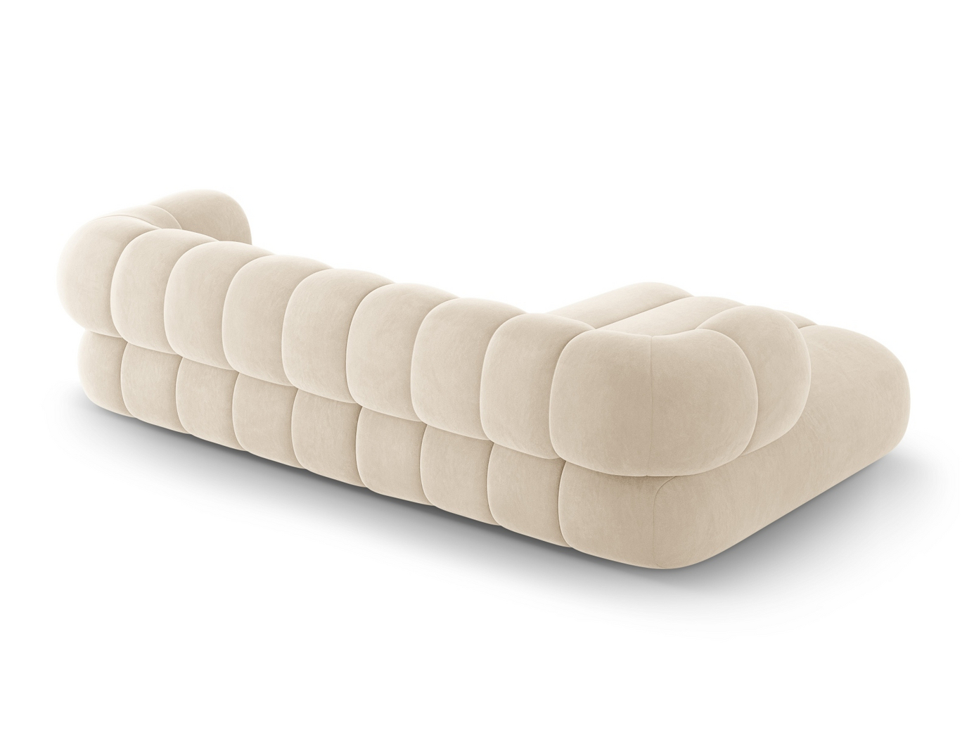 Cosmopolitan Design venstrevendt fløyelshjørnesofa, "Koge", 5-seter, 270 × 165 × 70 cm, Vogue, svarte plastben