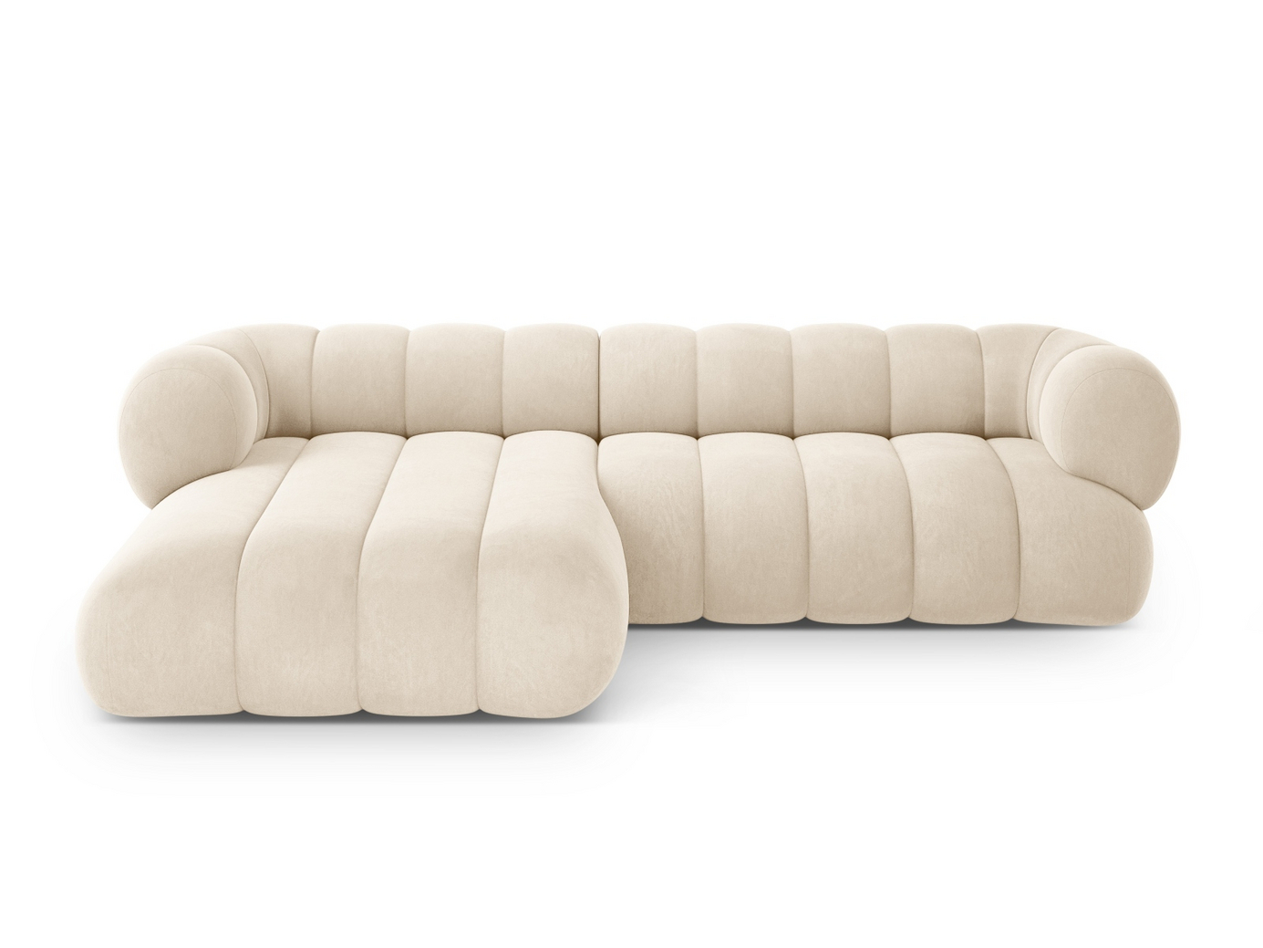 Cosmopolitan Design venstrevendt fløyelshjørnesofa, 