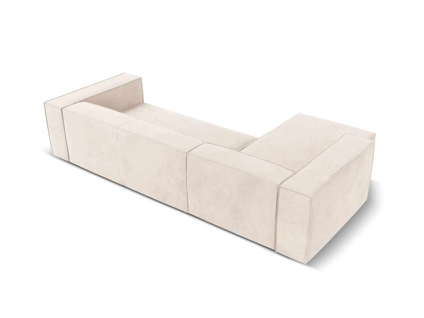 Cosmopolitan Design venstrevendt hjørnesofa, "Turin", 5-seter, 290 × 173 × 68 cm, Rosario, ben i svart bøk