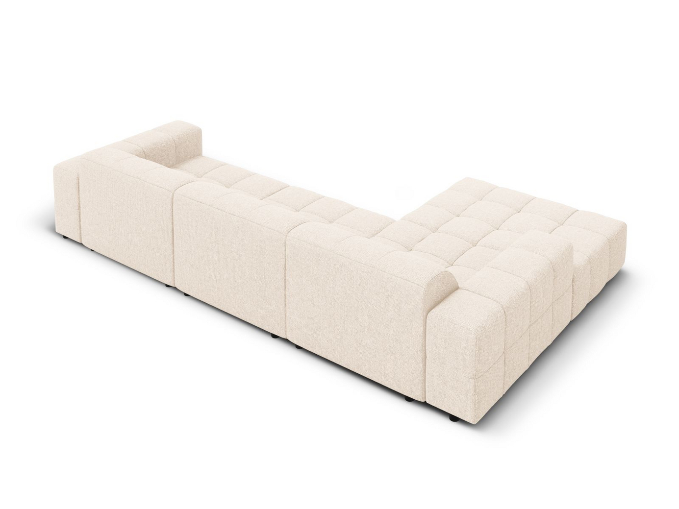 Cosmopolitan Design venstrevendt hjørnesofa, "Chicago", 4-seter, 294 × 167 × 78 cm, Haga, svarte plastben