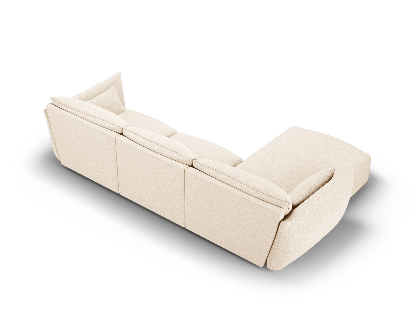 Cosmopolitan Design venstrevendt hjørnesofa, "Matera", 4-seter, 308 × 171 × 85 cm, Haga, svarte plastben