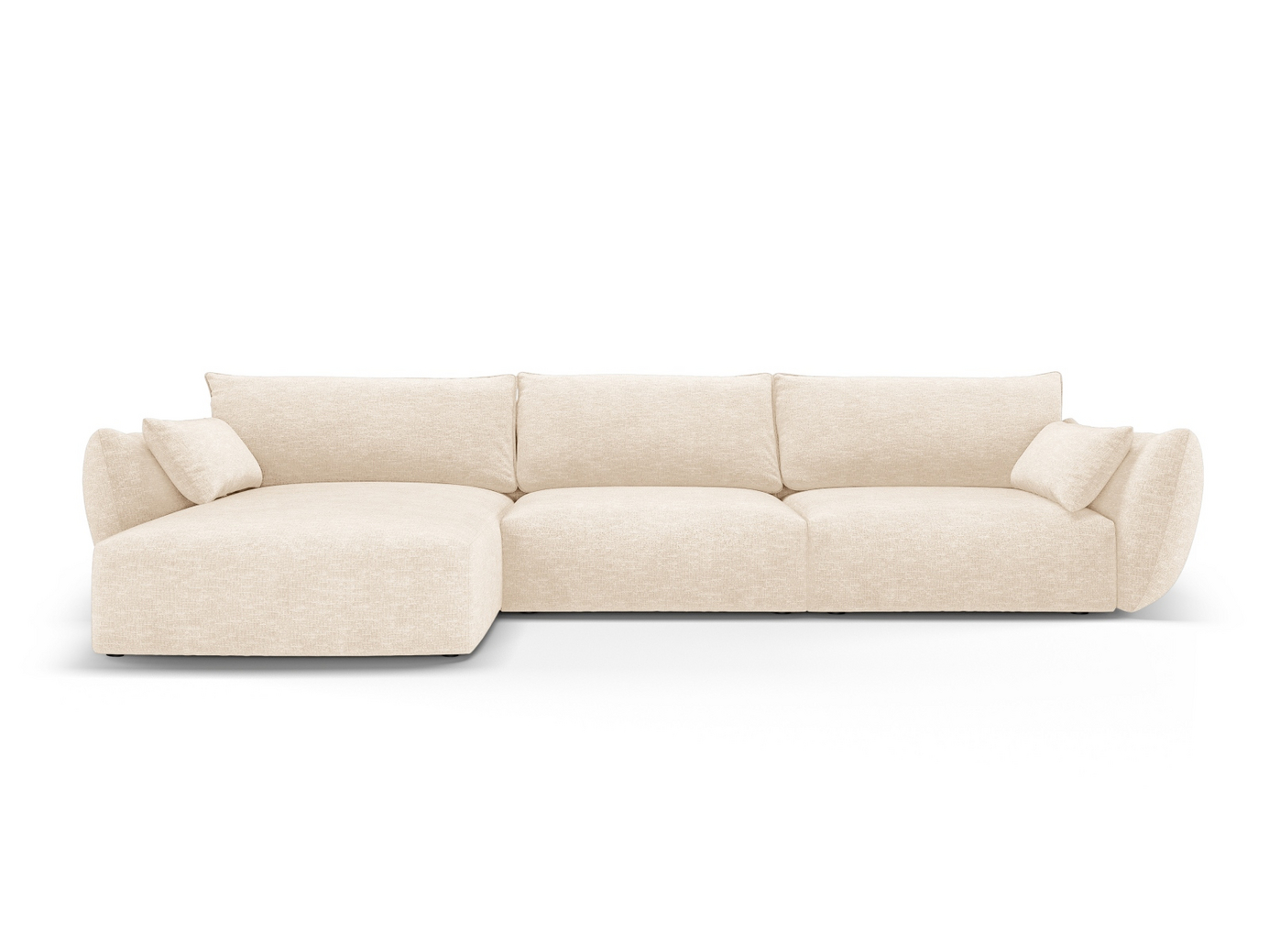 Cosmopolitan Design venstrevendt hjørnesofa, "Matera", 4-seter, 308 × 171 × 85 cm, Haga, svarte plastben