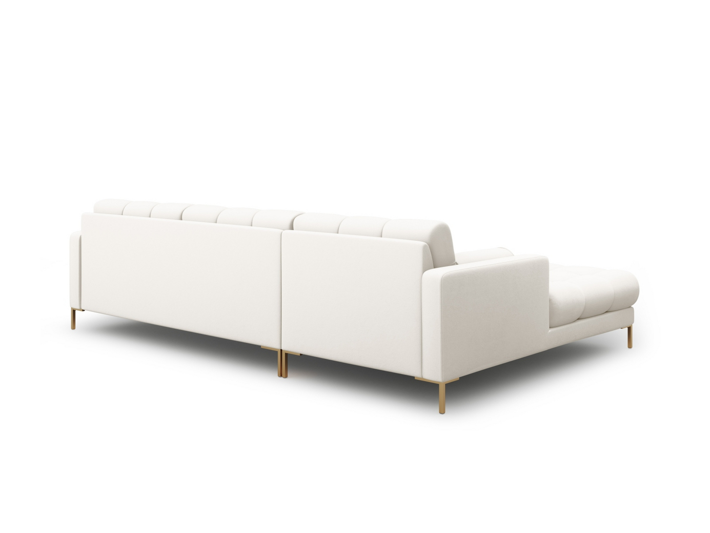 Cosmopolitan Design venstrevendt hjørnesofa, "Bali", 5-seter, 293 × 185 × 75 cm, Neve, gullfargede metallben