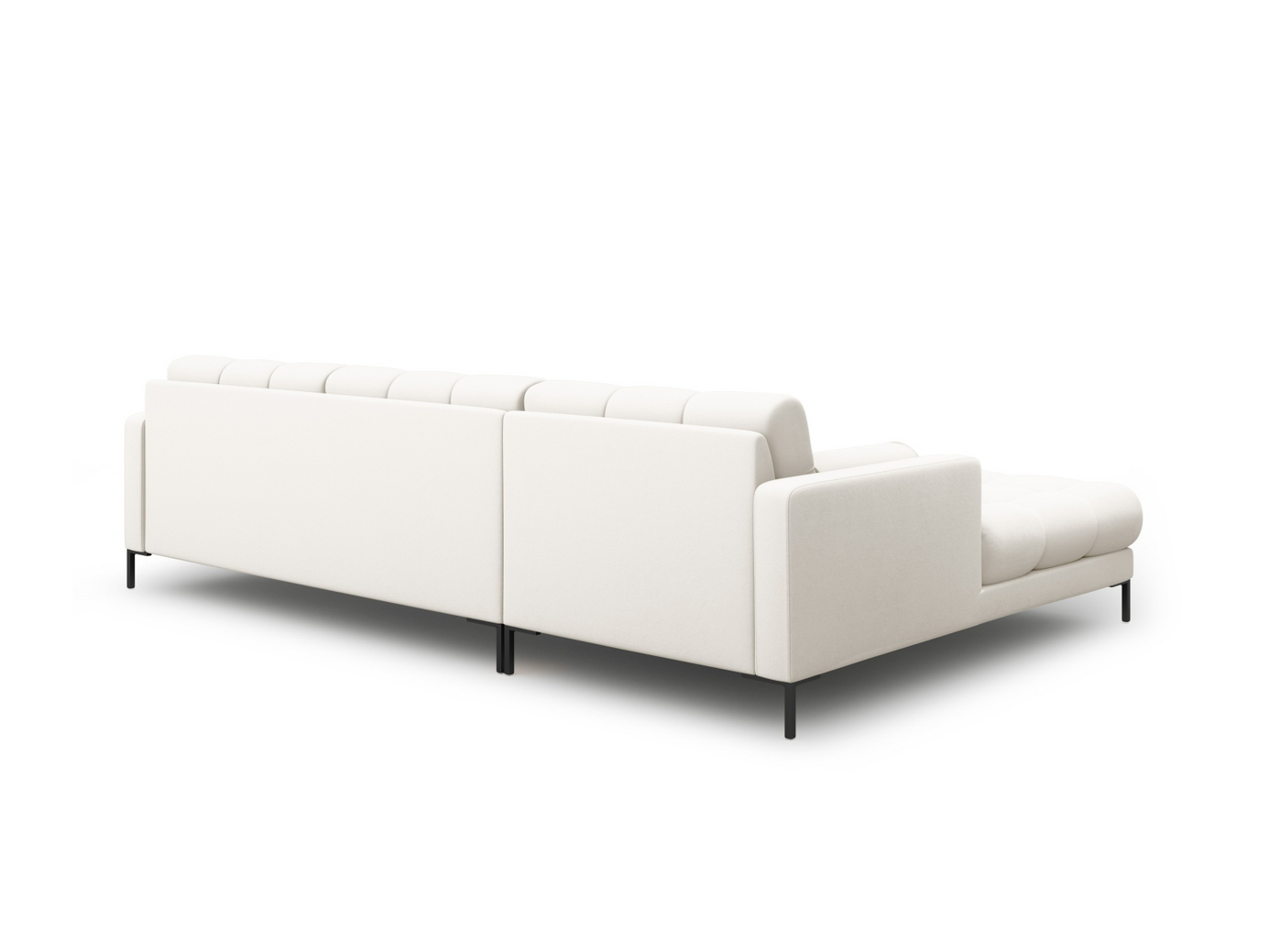 Cosmopolitan Design venstrevendt hjørnesofa, "Bali", 5-seter, 293 × 185 × 75 cm, Neve, svarte metallben