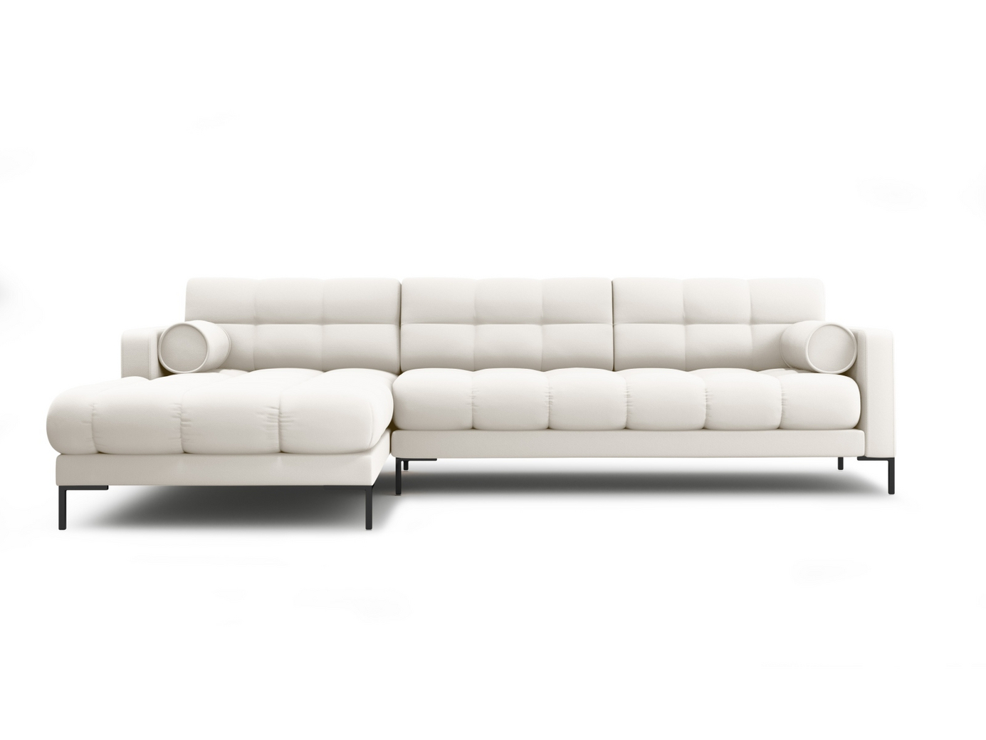 Cosmopolitan Design venstrevendt hjørnesofa, "Bali", 5-seter, 293 × 185 × 75 cm, Neve, svarte metallben
