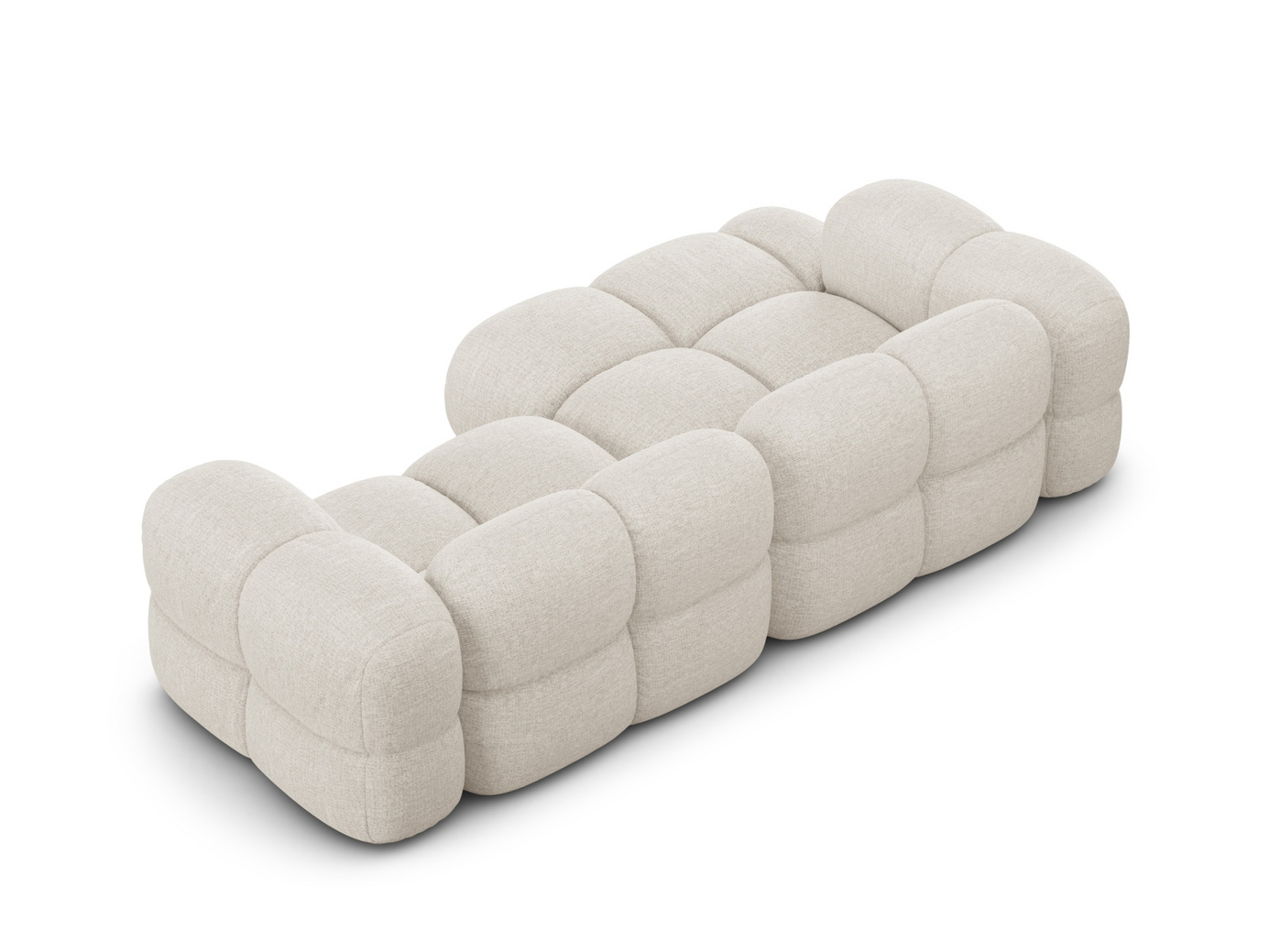 Cosmopolitan Design venstrevendt hjørnesofa, "Loretto", 3-seter, 250 × 147 × 68 cm, Sorella, svarte plastben