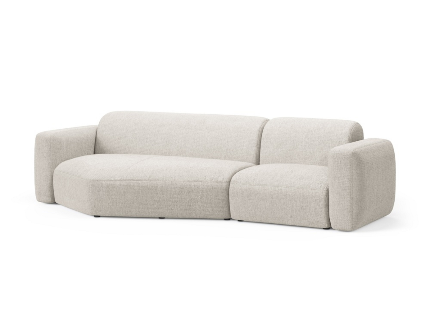 Cosmopolitan Design venstrevendt modulhjørnesofa, "Strino", 3-seter, 308 × 136 × 78 cm, Sorella, svarte plastben