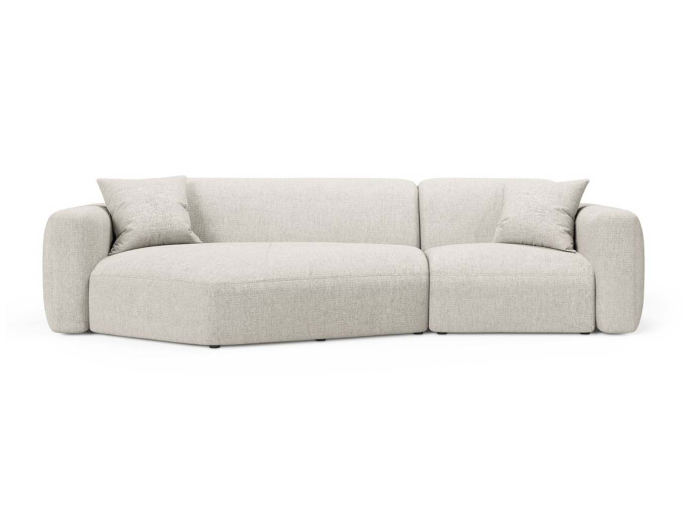 Cosmopolitan Design venstrevendt modulhjørnesofa, "Strino", 3-seter, 308 × 136 × 78 cm, Sorella, svarte plastben