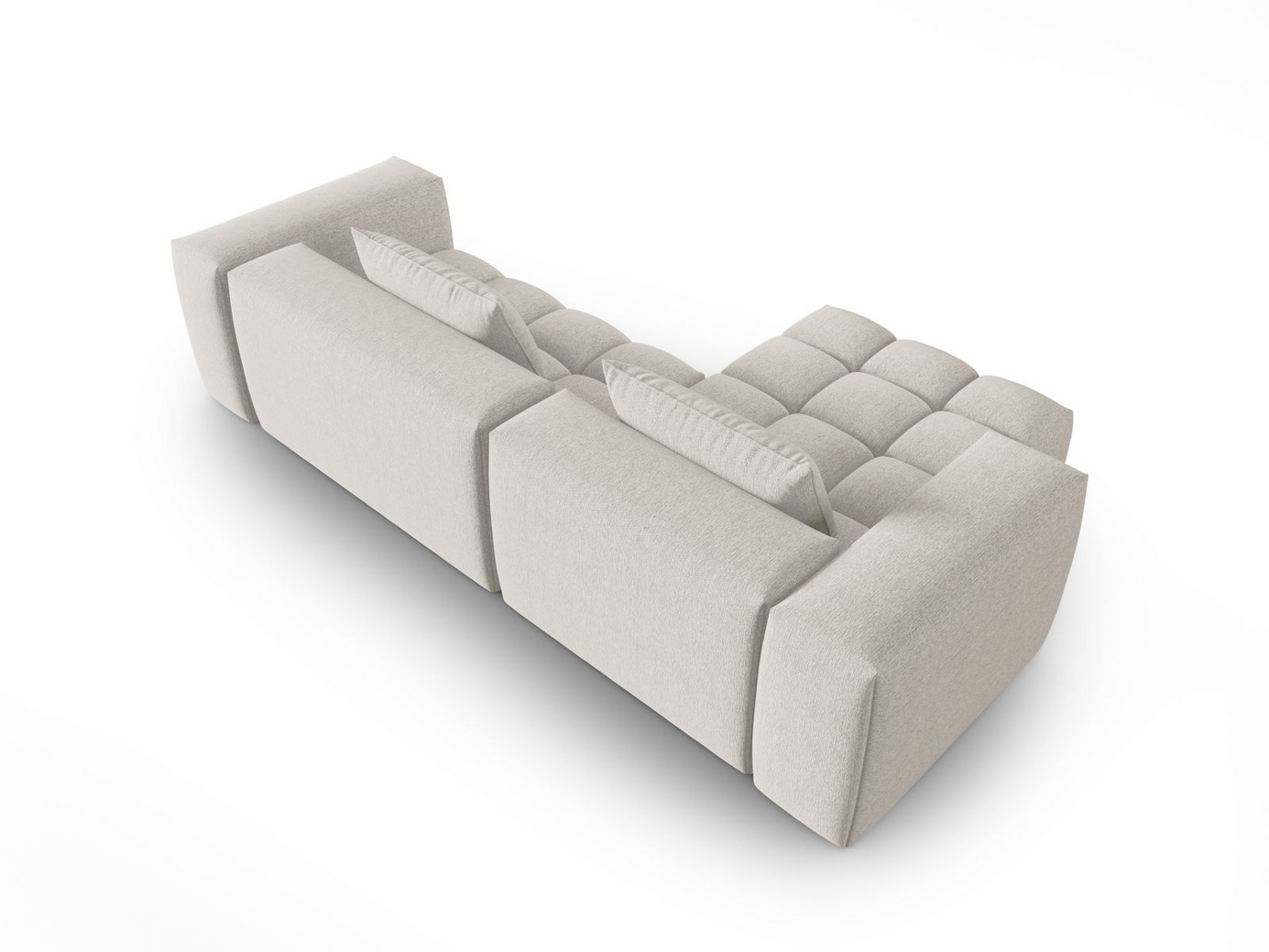 Cosmopolitan Design venstrevendt modulhjørnesofa, "Verona", 3-seter, 260 × 145 × 70 cm, Sorella, svarte plastben