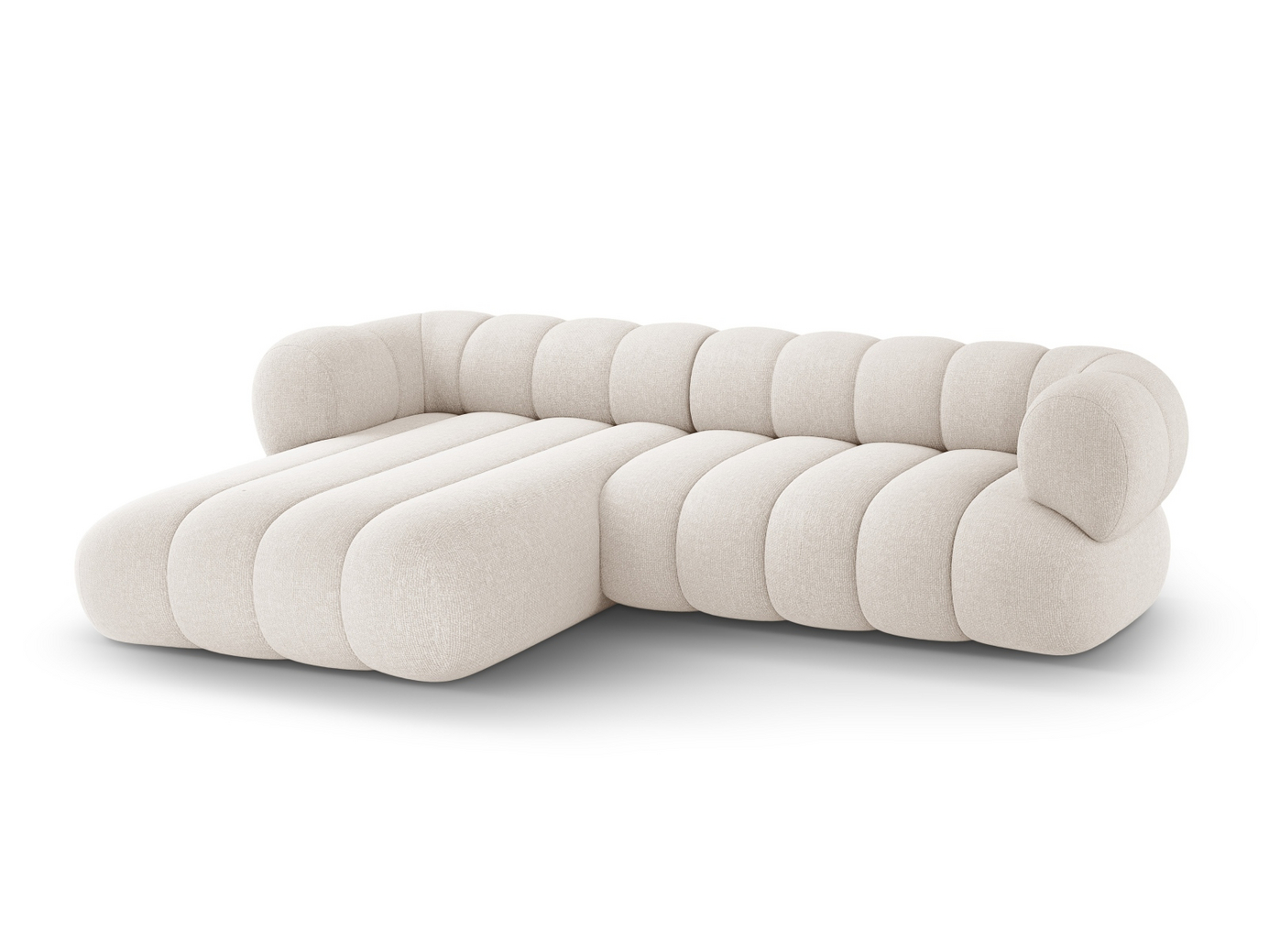 Cosmopolitan Design venstrevendt hjørnesofa, "Koge", 5-seter, 270 × 165 × 70 cm, Eden 10, svarte plastben