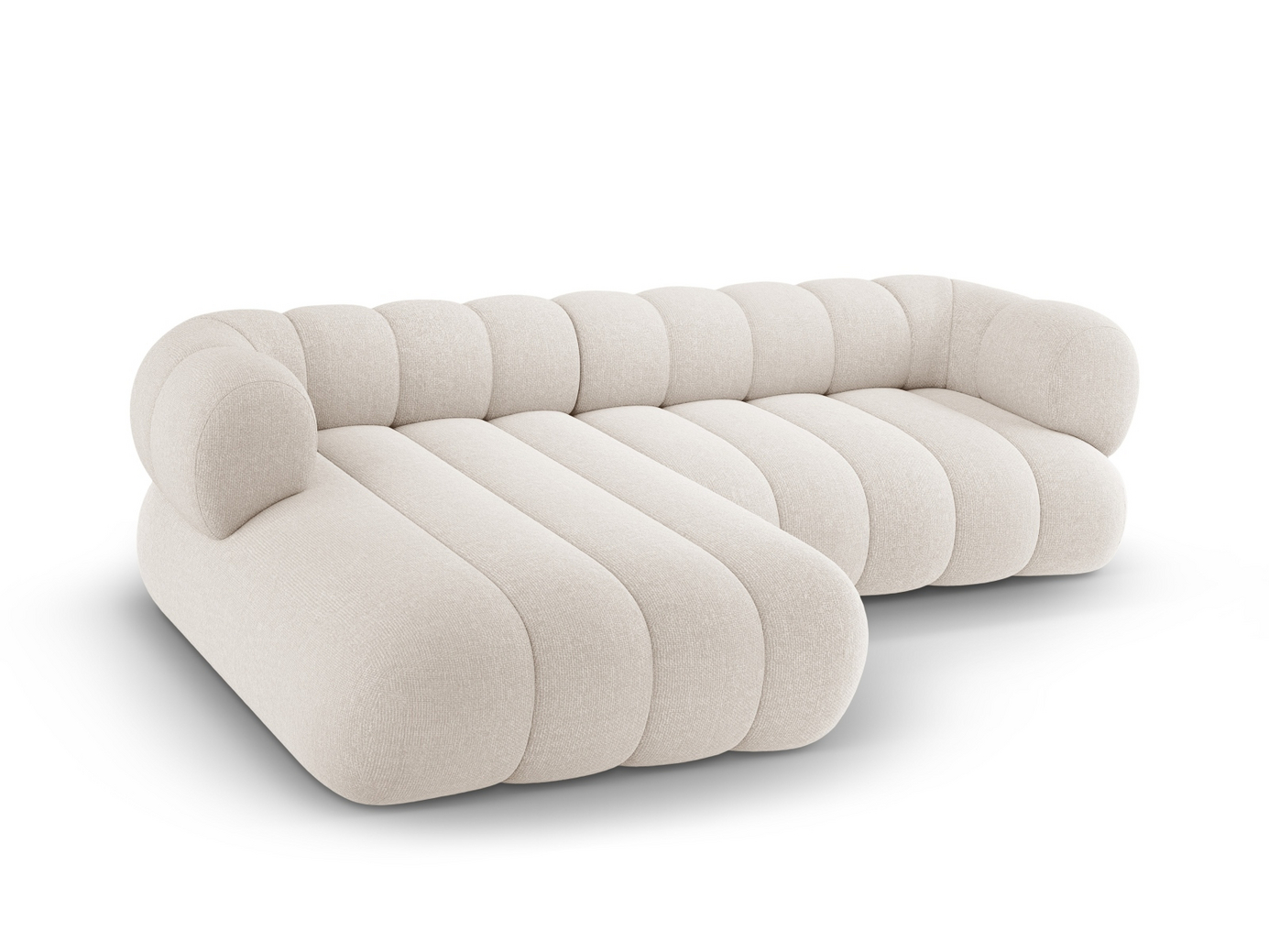 Cosmopolitan Design venstrevendt hjørnesofa, "Koge", 5-seter, 270 × 165 × 70 cm, Eden 10, svarte plastben