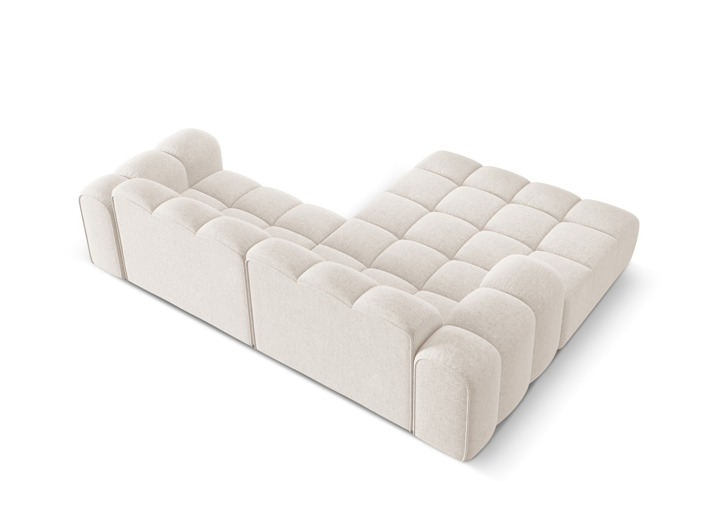 Cosmopolitan Design venstrevendt hjørnesofa, "Treno", 3-seter, 240 × 184 × 70 cm, Eden 10, svarte plastben