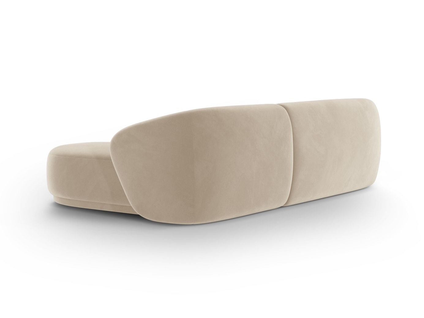 Cosmopolitan Design venstrevendt fløyelshjørnesofa, "Gomera", 4-seter, 260 × 155 × 74 cm, Salvador, svarte plastben