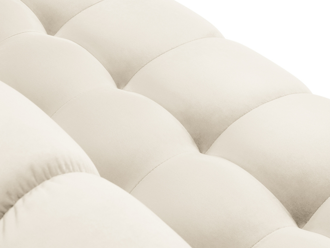 Cosmopolitan Design venstrevendt fløyelshjørnesofa, "Bali", 5-seter, 293 × 185 × 75 cm, Bluvel, svarte metallben