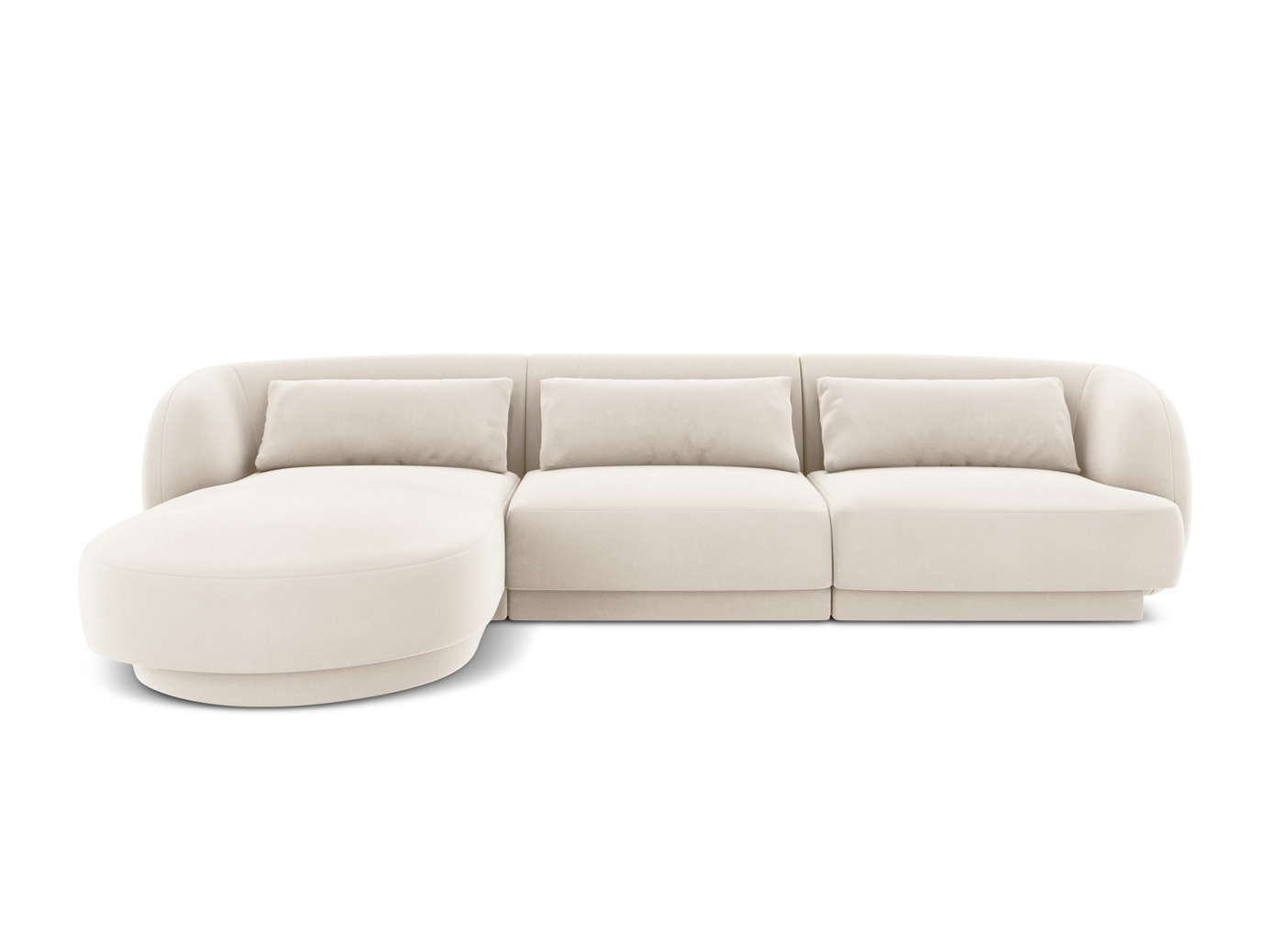 Cosmopolitan Design venstrevendt fløyelshjørnesofa, 