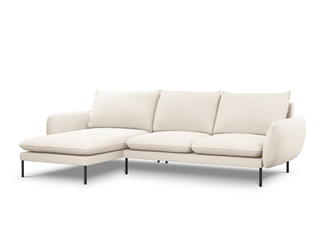 Cosmopolitan Design venstrevendt bouclé-hjørnesofa, 