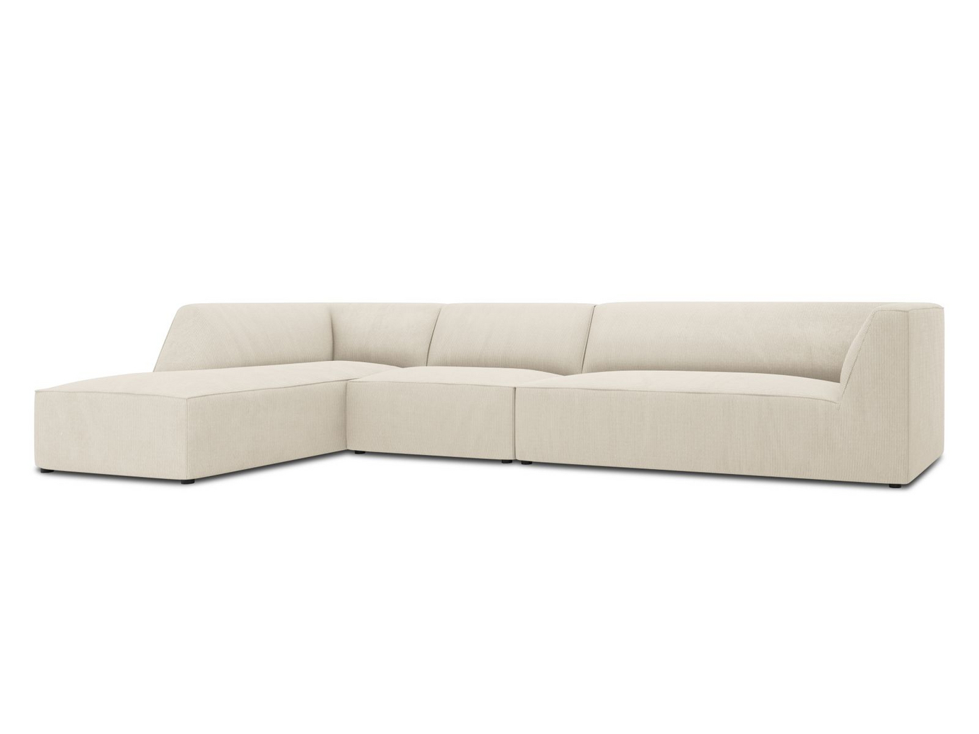Cosmopolitan Design venstrevendt modulhjørnesofa, "Siena", 5-seter, 366 × 180 × 69 cm, Scala, svarte plastben