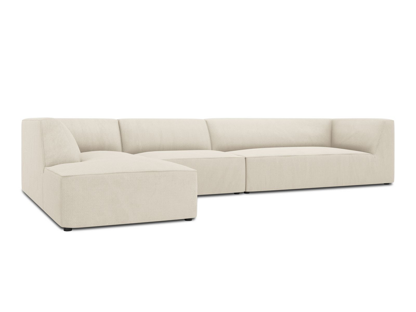 Cosmopolitan Design venstrevendt modulhjørnesofa, "Siena", 5-seter, 366 × 180 × 69 cm, Scala, svarte plastben