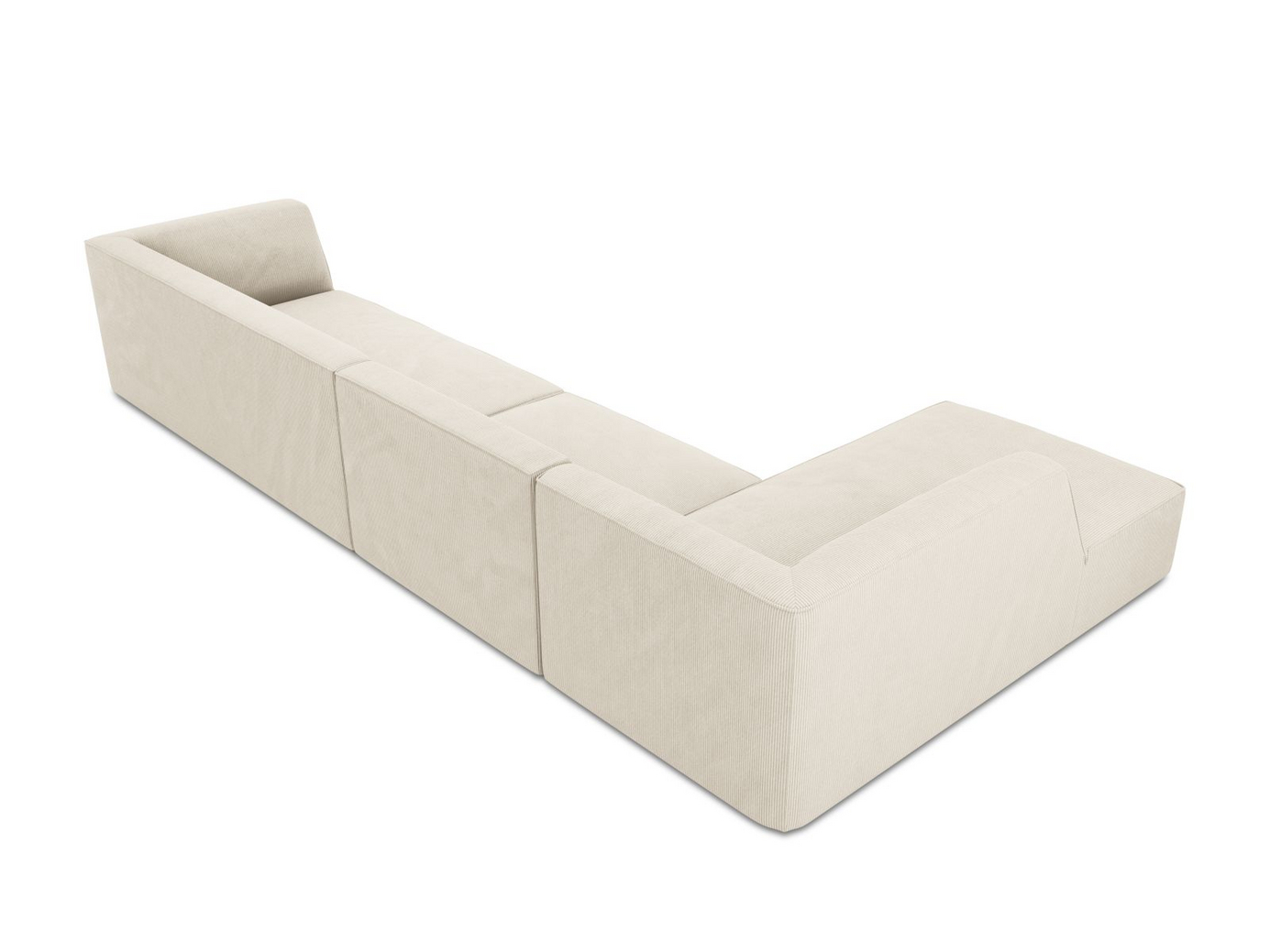 Cosmopolitan Design venstrevendt modulhjørnesofa, "Siena", 5-seter, 366 × 180 × 69 cm, Scala, svarte plastben