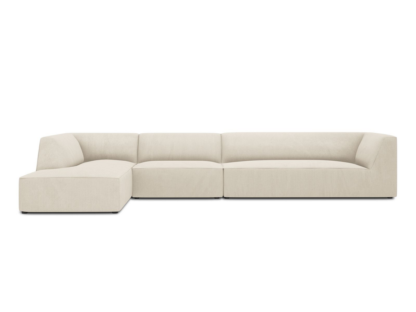 Cosmopolitan Design venstrevendt modulhjørnesofa, "Siena", 5-seter, 366 × 180 × 69 cm, Scala, svarte plastben