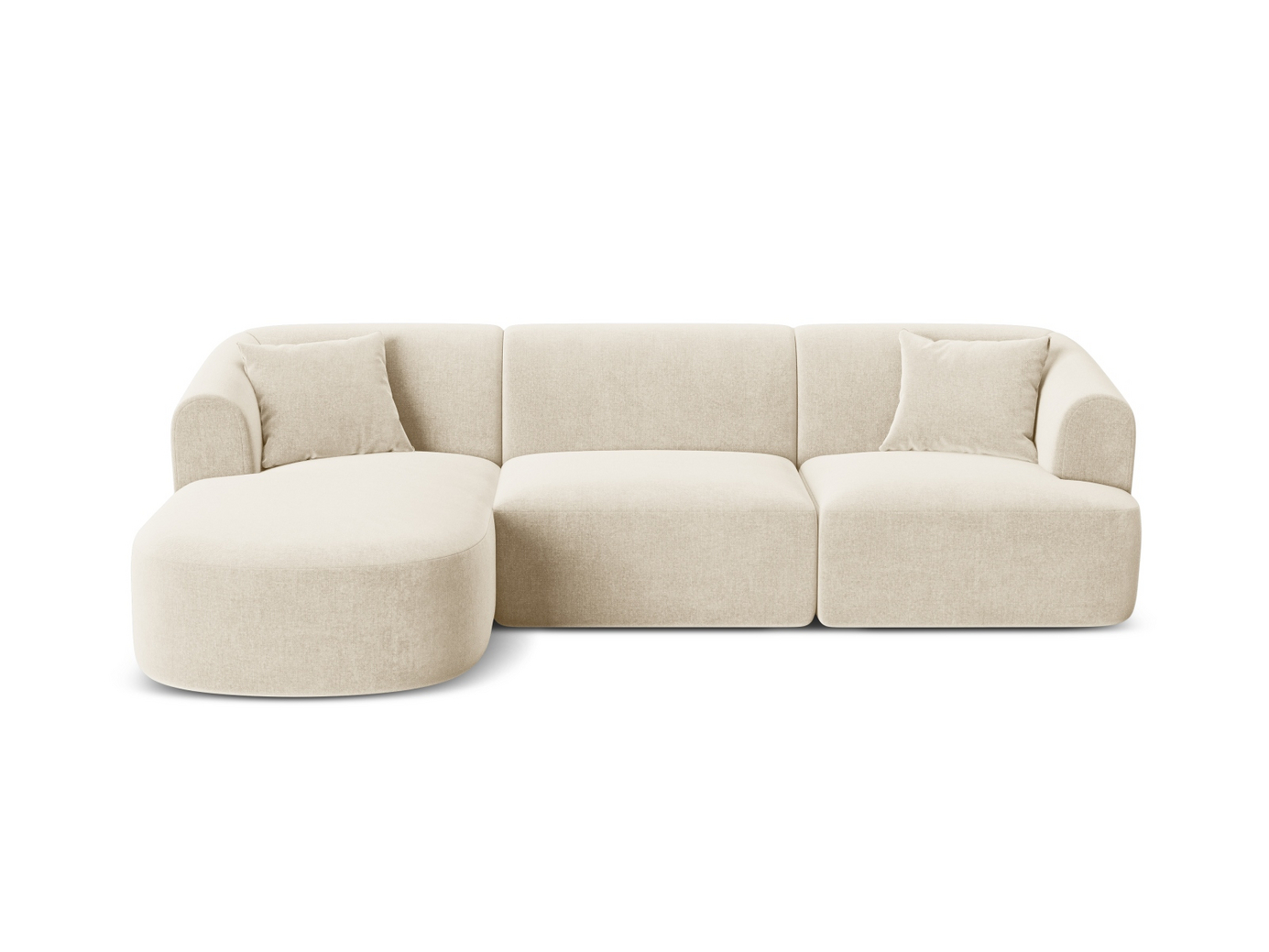 Cosmopolitan Design venstrevendt fløyelsmodulhjørnesofa, 