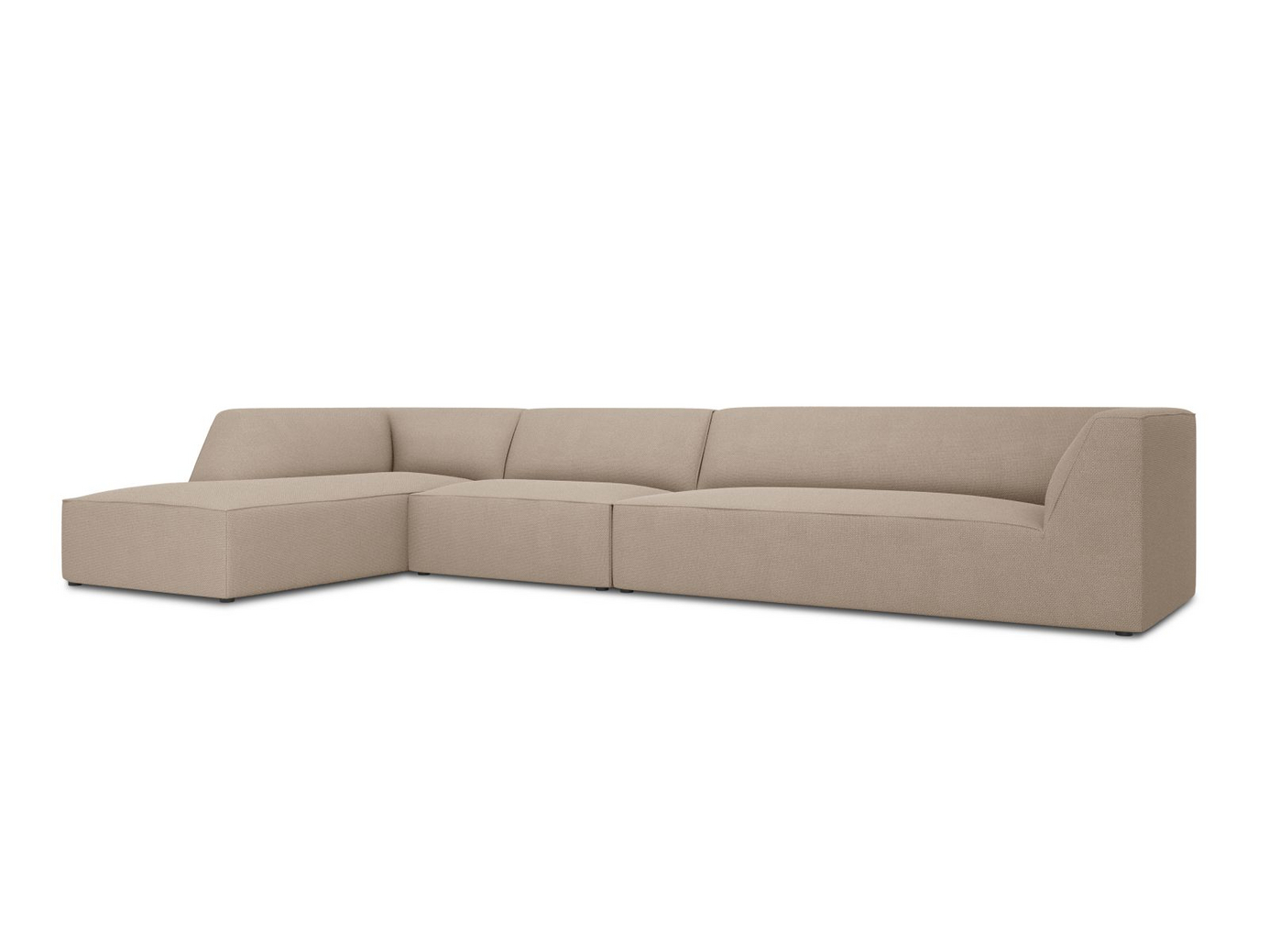 Cosmopolitan Design venstrevendt modulhjørnesofa, "Siena", 5-seter, 366 × 180 × 69 cm, Ottawa, svarte plastben