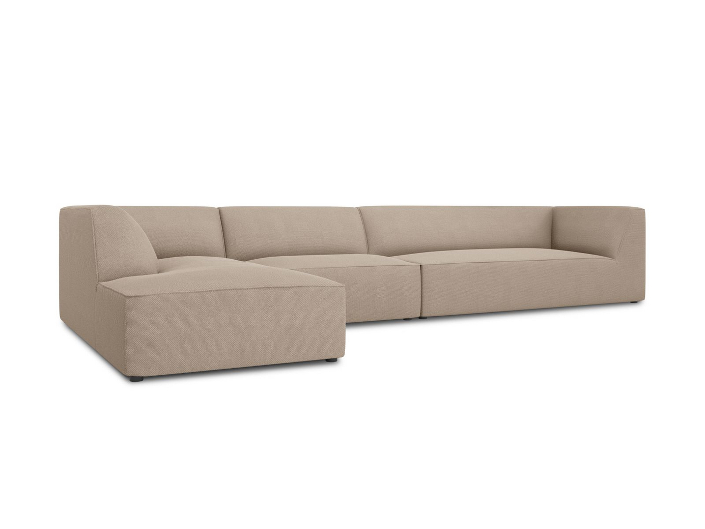 Cosmopolitan Design venstrevendt modulhjørnesofa, "Siena", 5-seter, 366 × 180 × 69 cm, Ottawa, svarte plastben