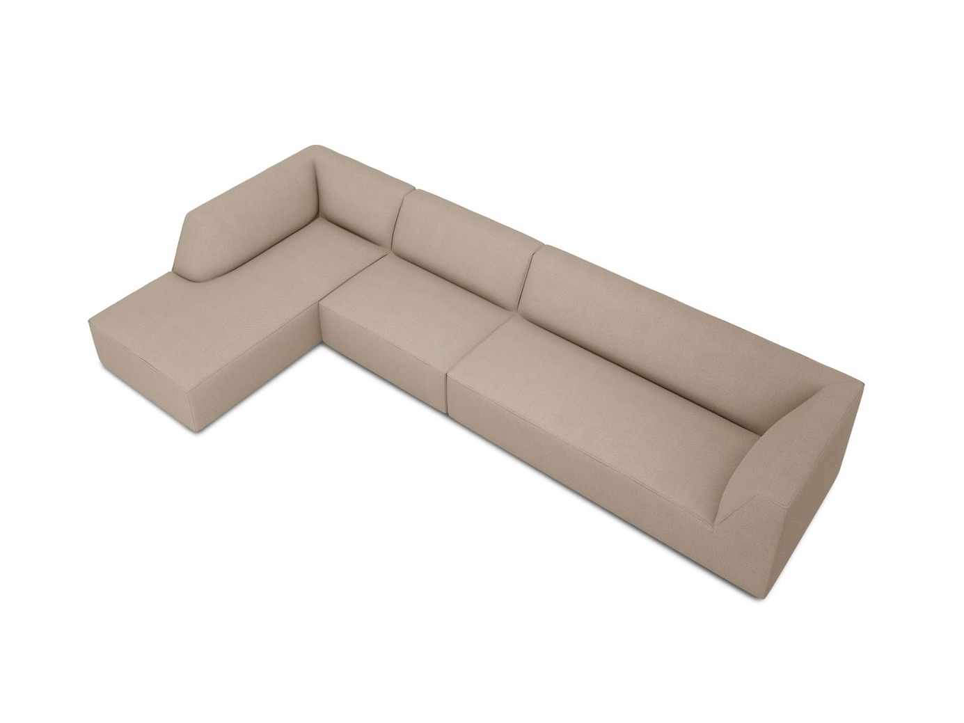 Cosmopolitan Design venstrevendt modulhjørnesofa, "Siena", 5-seter, 366 × 180 × 69 cm, Ottawa, svarte plastben