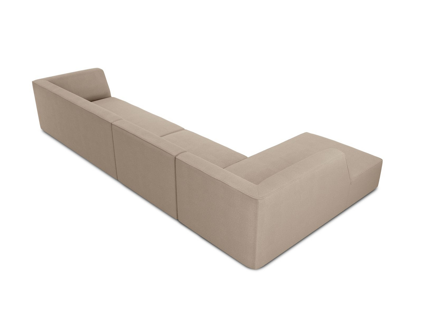 Cosmopolitan Design venstrevendt modulhjørnesofa, "Siena", 5-seter, 366 × 180 × 69 cm, Ottawa, svarte plastben
