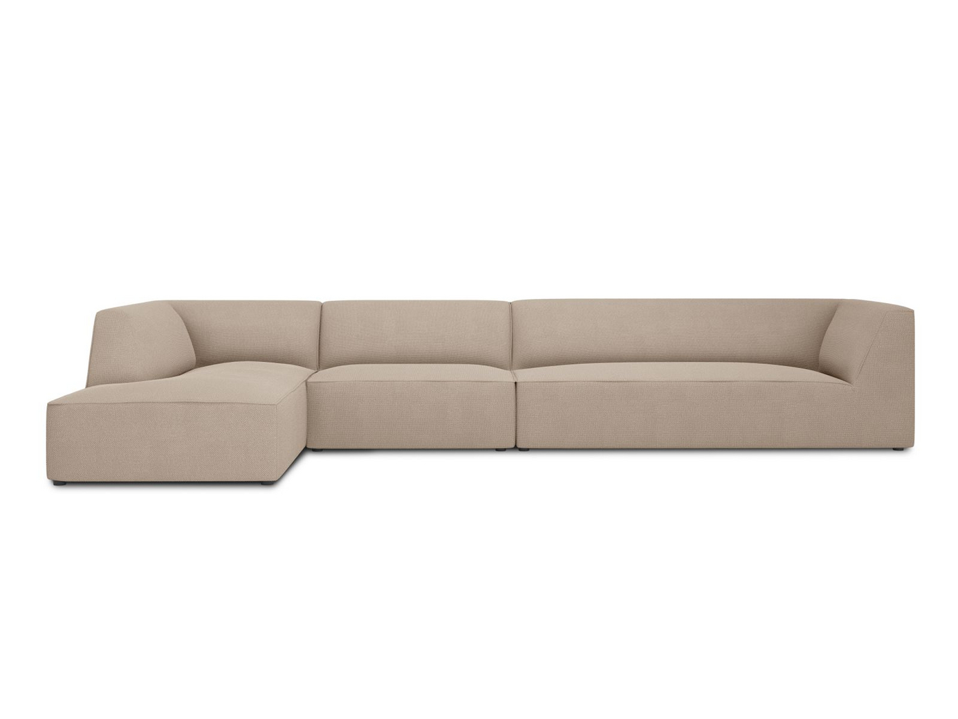 Cosmopolitan Design venstrevendt modulhjørnesofa, "Siena", 5-seter, 366 × 180 × 69 cm, Ottawa, svarte plastben