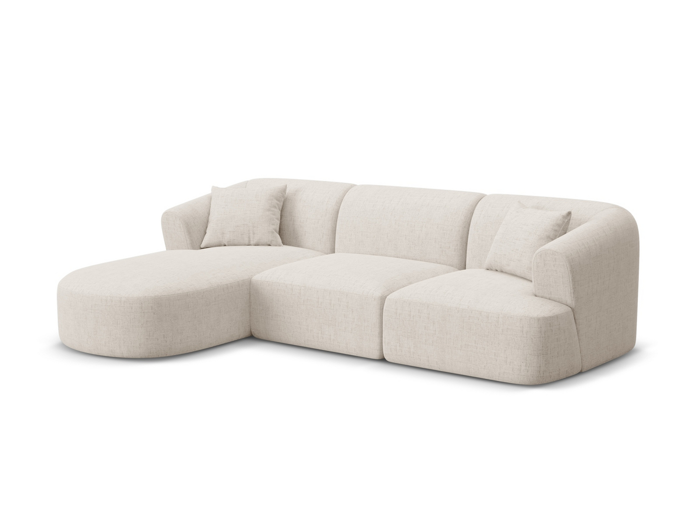 Cosmopolitan Design venstrevendt modulhjørnesofa, "Campi", 4-seter, 256 × 156 × 70 cm, Moly, svarte plastben
