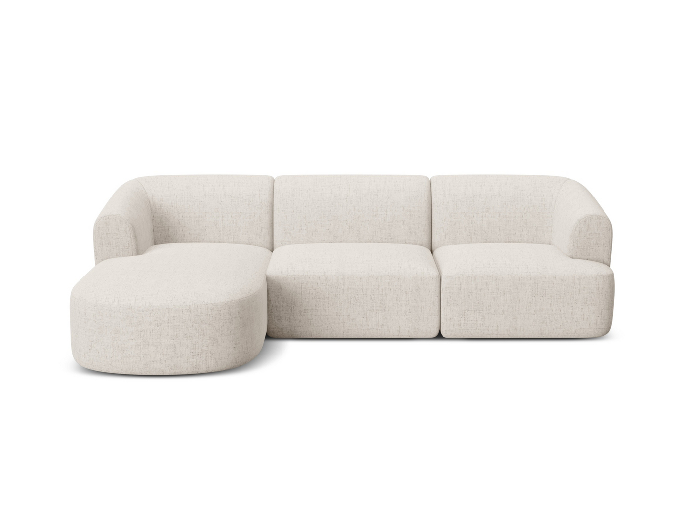 Cosmopolitan Design venstrevendt modulhjørnesofa, "Campi", 4-seter, 256 × 156 × 70 cm, Moly, svarte plastben