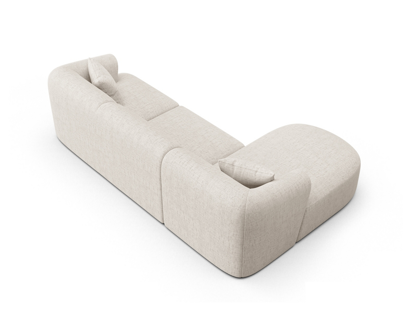 Cosmopolitan Design venstrevendt modulhjørnesofa, "Campi", 4-seter, 256 × 156 × 70 cm, Moly, svarte plastben