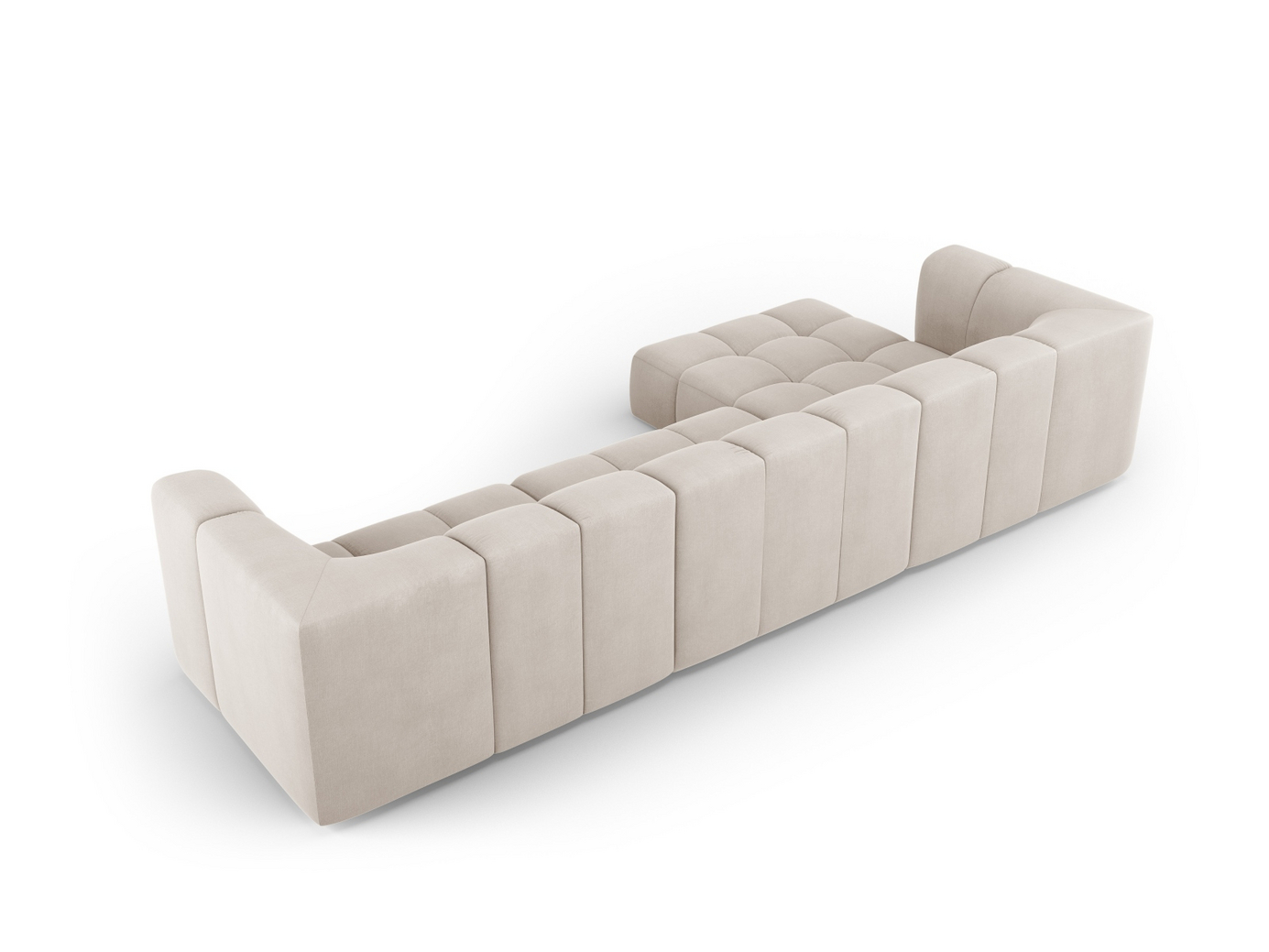 Cosmopolitan Design venstrevendt modulhjørnesofa, "Moritz", 5-seter, 316 × 160 × 70 cm, Rebel, svarte plastben