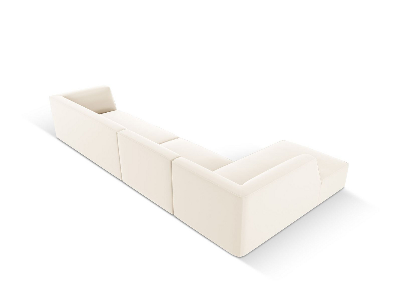 Cosmopolitan Design venstrevendt kunstlærmodulhjørnesofa, "Siena", 5-seter, 366 × 180 × 69 cm, Pacifico, svarte plastben