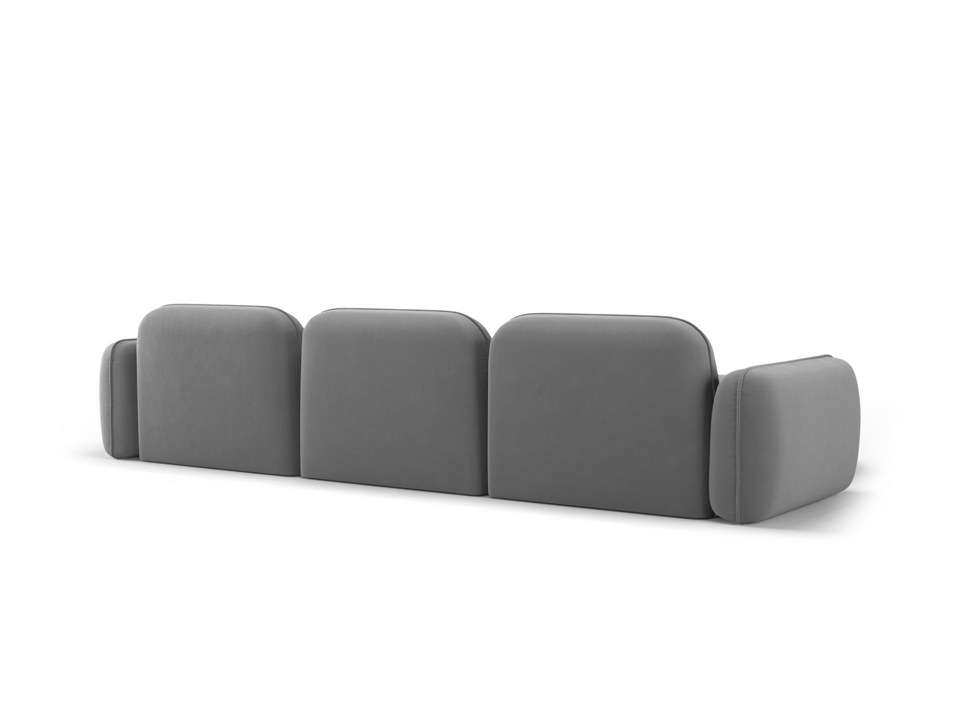 Cosmopolitan Design venstrevendt fløyelsmodulhjørnesofa, "Sydney", 4-seter, 320 × 165 × 70 cm, Casino, svarte plastben