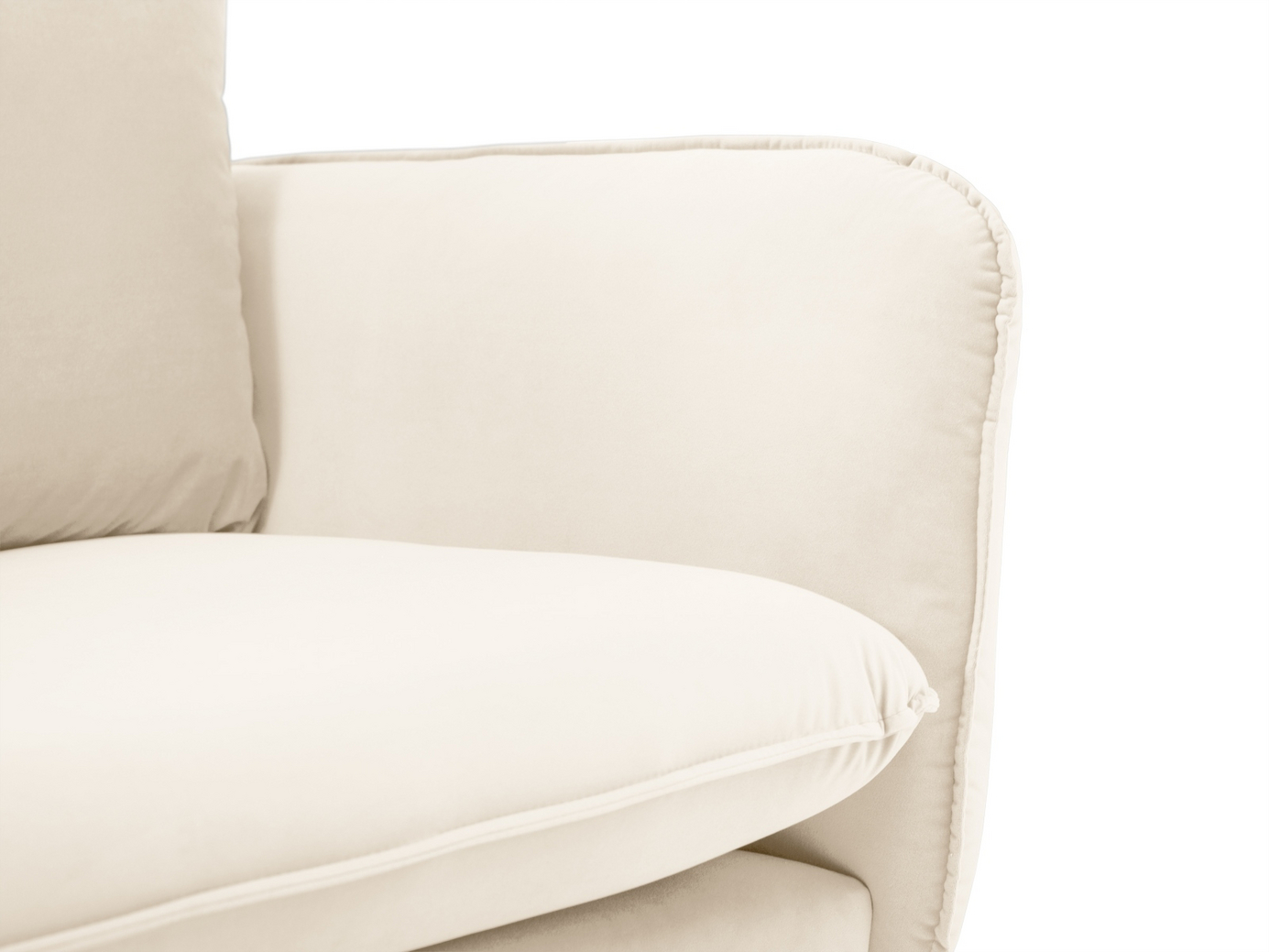 Cosmopolitan Design venstrevendt fløyelshjørnesofa, "Vienna", 6-seter, 275 × 185 × 95 cm, Bluvel, gullfargede metallben