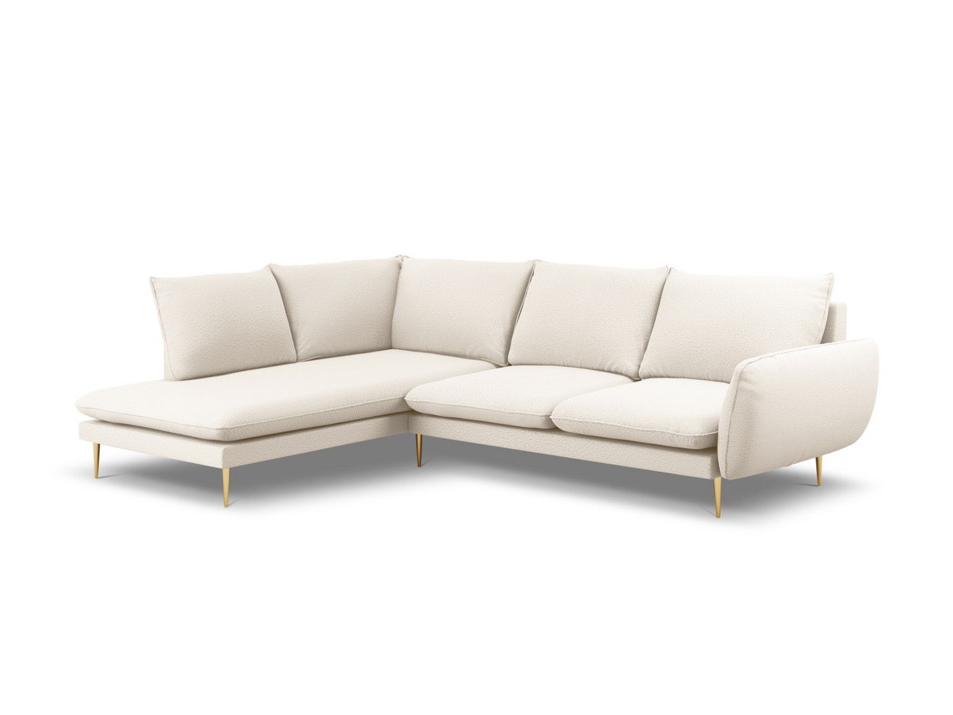 Cosmopolitan Design venstrevendt bouclé-hjørnesofa, 
