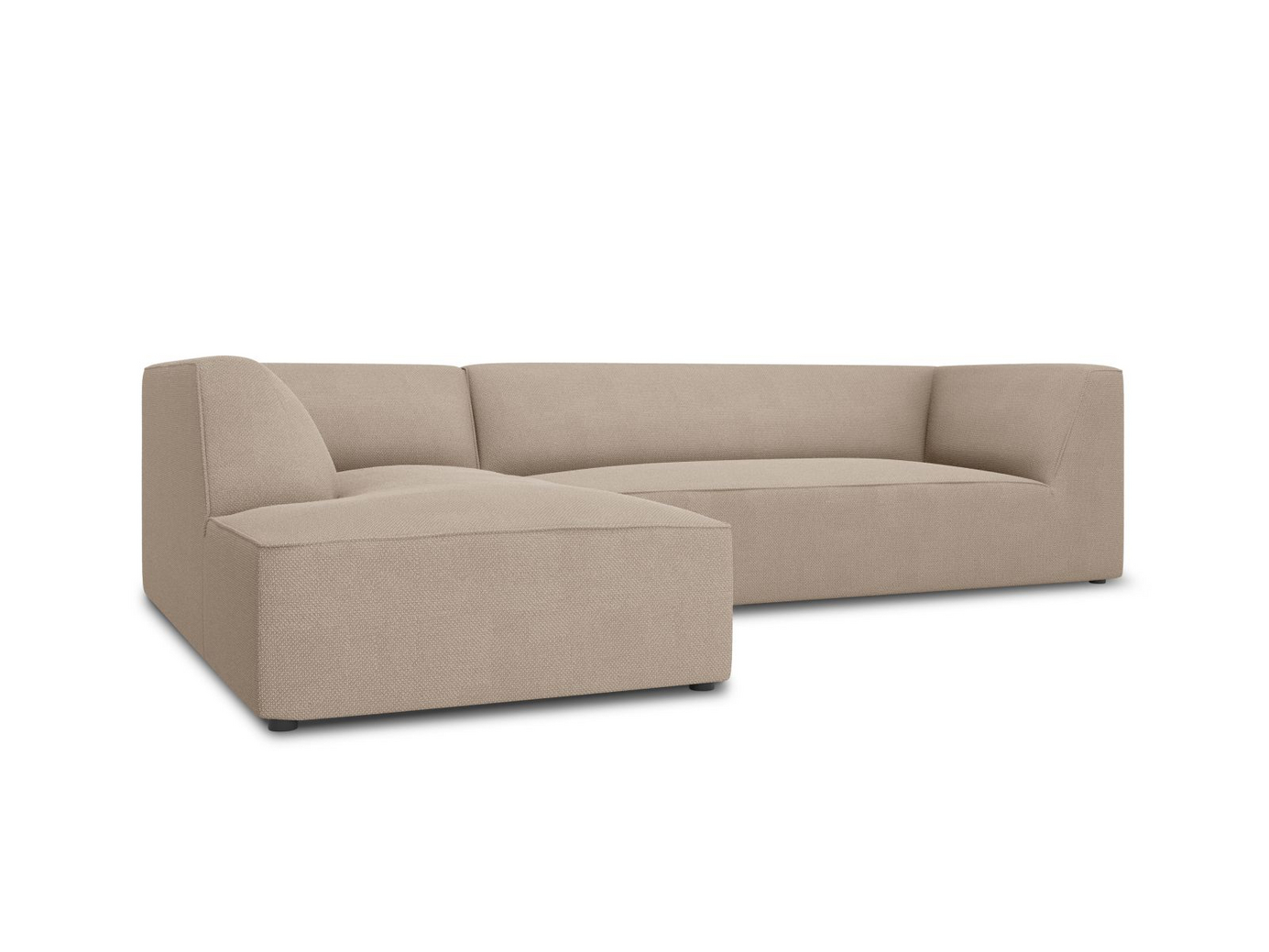Cosmopolitan Design venstrevendt modulhjørnesofa, "Siena", 4-seter, 273 × 180 × 69 cm, Ottawa, svarte plastben, Variant LC_M_137