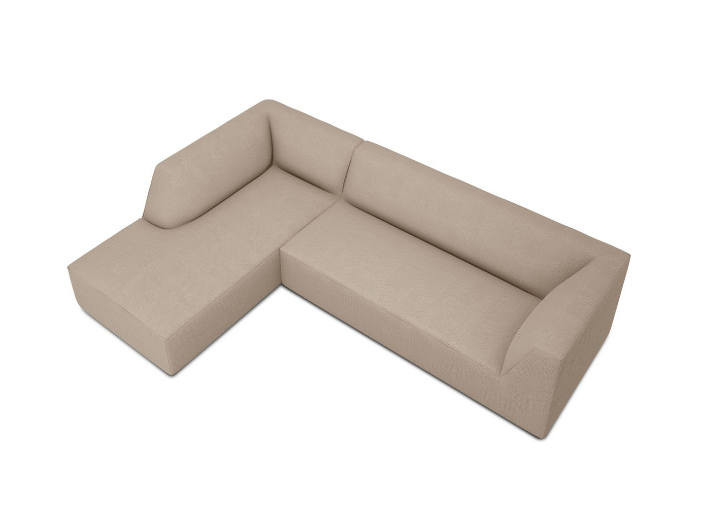 Cosmopolitan Design venstrevendt modulhjørnesofa, "Siena", 4-seter, 273 × 180 × 69 cm, Ottawa, svarte plastben, Variant LC_M_137