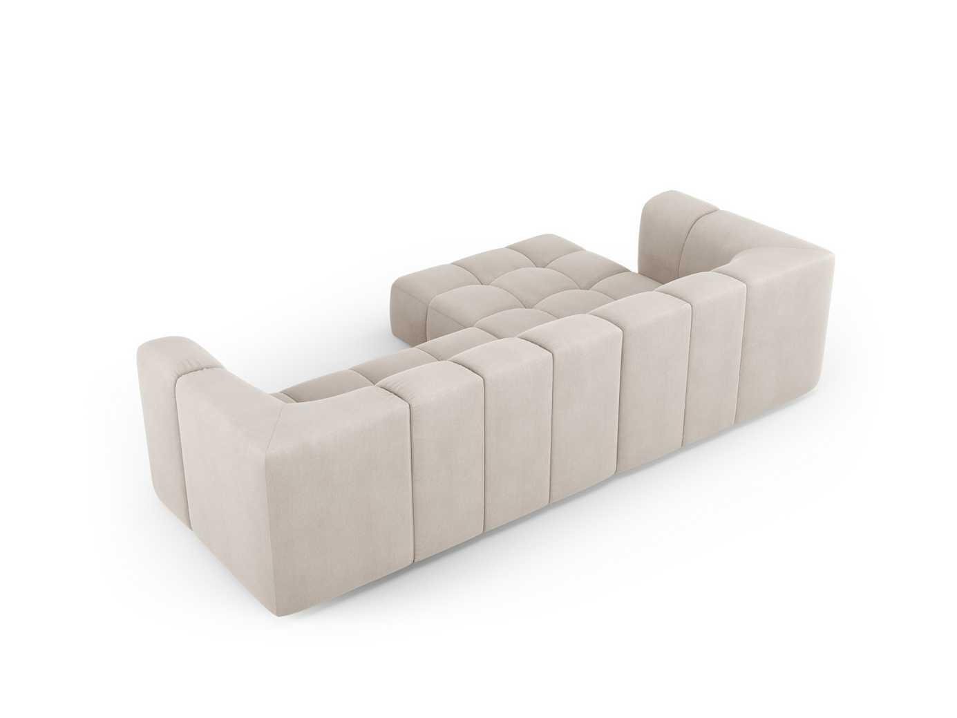 Cosmopolitan Design venstrevendt modulhjørnesofa, "Moritz", 3-seter, 256 × 160 × 70 cm, Rebel, svarte plastben