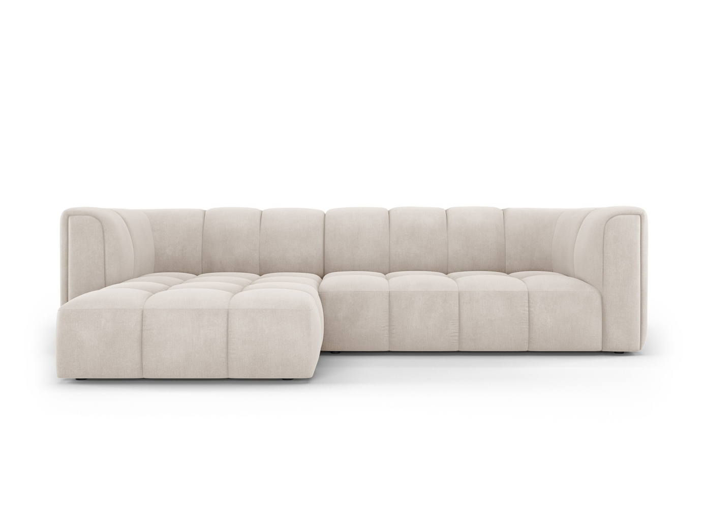 Cosmopolitan Design venstrevendt modulhjørnesofa, "Moritz", 3-seter, 256 × 160 × 70 cm, Rebel, svarte plastben