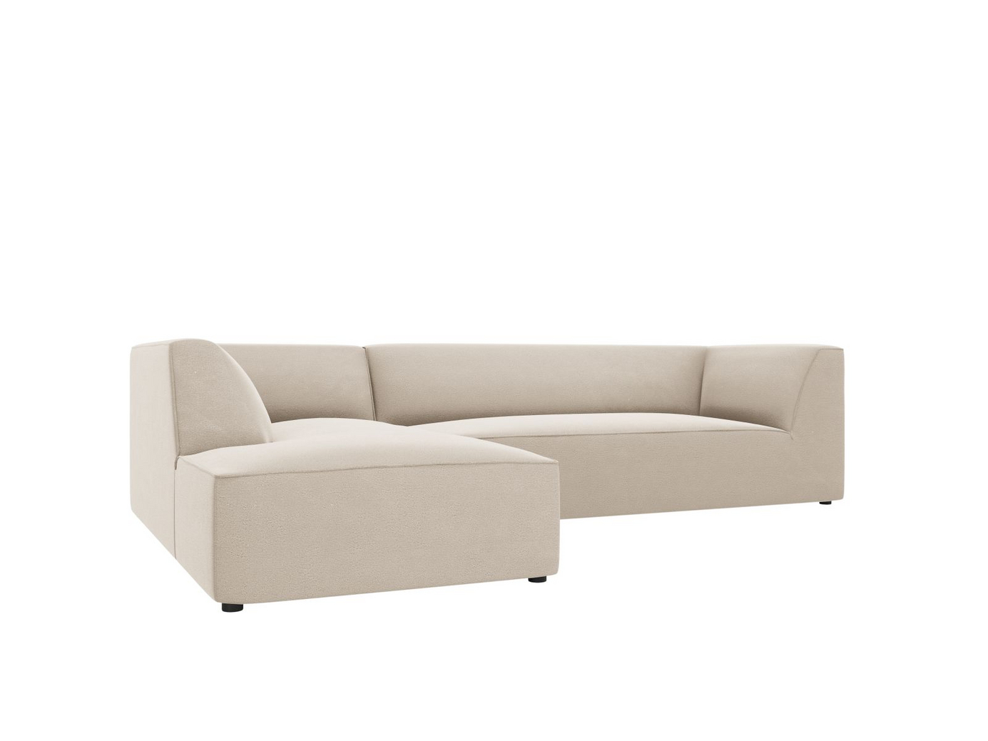 Cosmopolitan Design venstrevendt fløyelsmodulhjørnesofa, "Siena", 4-seter, 273 × 180 × 69 cm, Salvador, svarte plastben, Variant LC_M_44