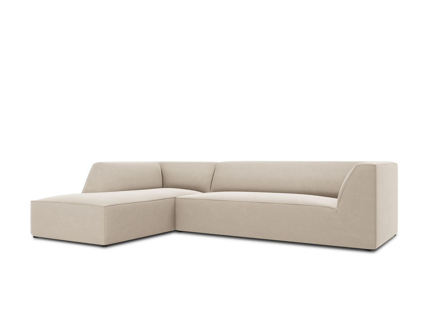Cosmopolitan Design venstrevendt fløyelsmodulhjørnesofa, "Siena", 4-seter, 273 × 180 × 69 cm, Salvador, svarte plastben, Variant LC_M_44