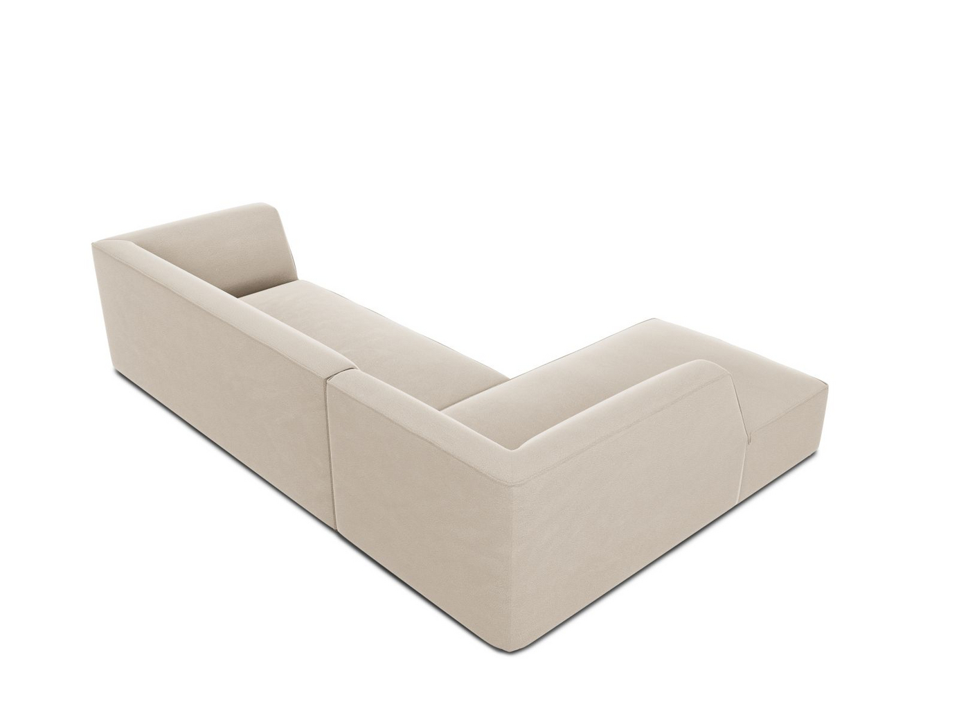 Cosmopolitan Design venstrevendt fløyelsmodulhjørnesofa, "Siena", 4-seter, 273 × 180 × 69 cm, Salvador, svarte plastben, Variant LC_M_44